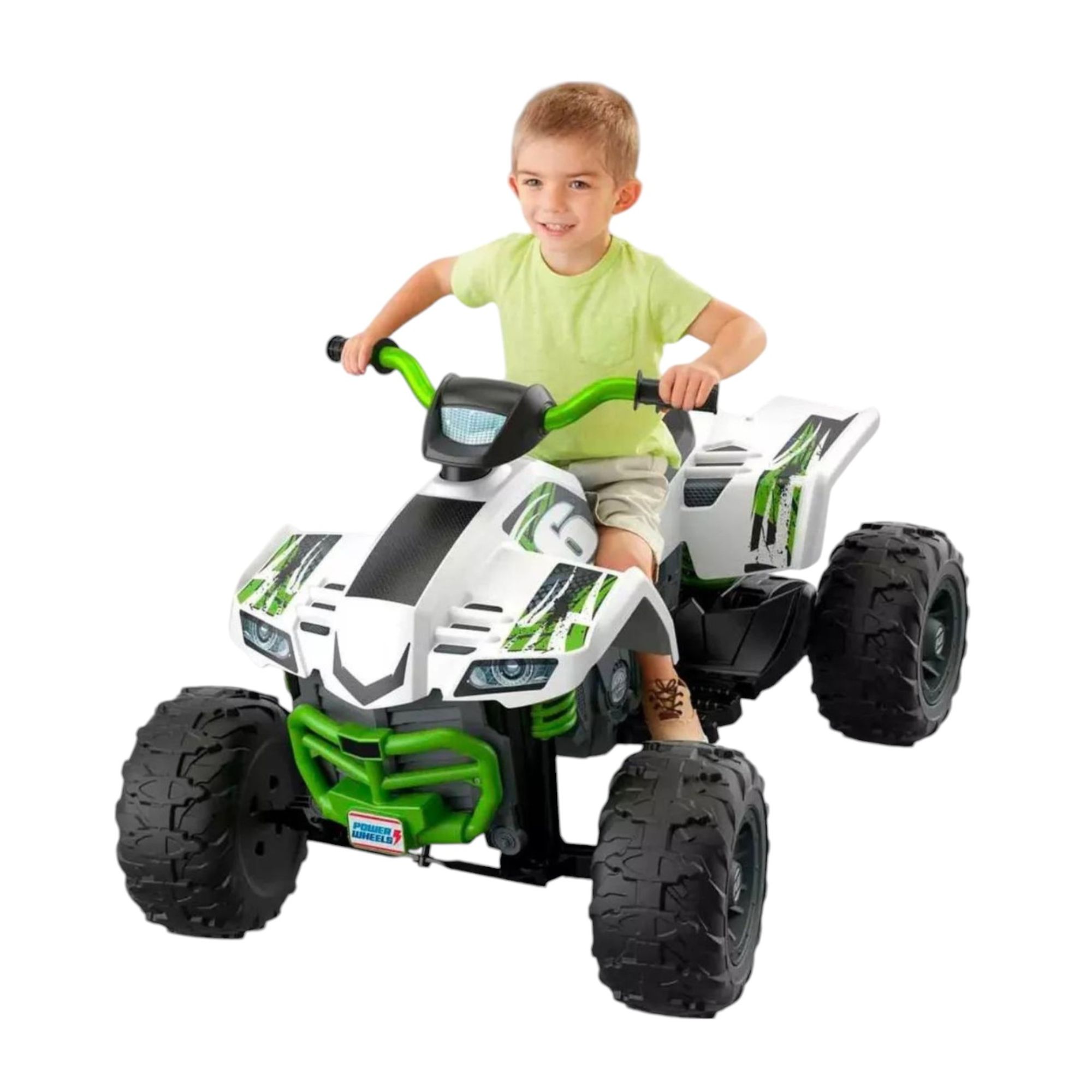 Foto 7 pulgar | Cuatrimoto Eléctrica Power Wheels Racing Atv Color Blanca/verde