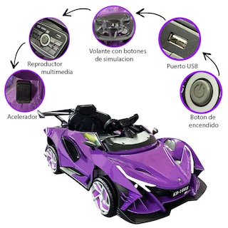 Foto 6 | Montable Eléctrico GB Deportivo Morado 12v