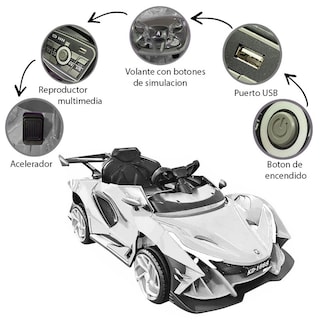 Foto 6 | Montable Eléctrico GB Deportivo Gris 12v