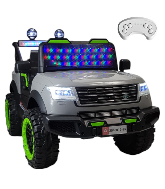 Montable Electrico Para Niños Camioneta Control Remoto Luz Led 12v GRIS