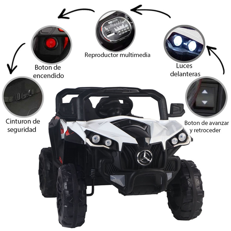 Foto 5 pulgar | Montable Electrico Generico tipo RZR Mercedez color Blanco