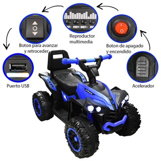 Foto 5 | Montable Eléctrico Cuatrimoto Azul