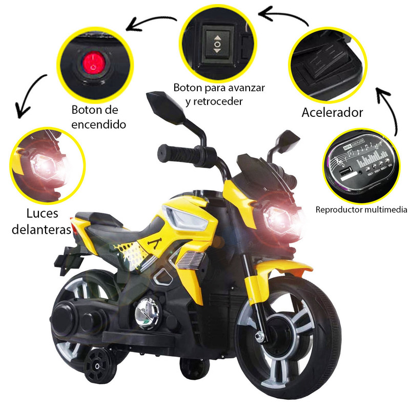 Foto 6 pulgar | Montable Eléctrico Minimoto Amarilla