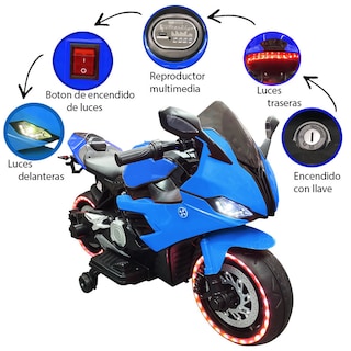 Foto 5 | Montable Eléctrico tipo Moto Deportiva Azul