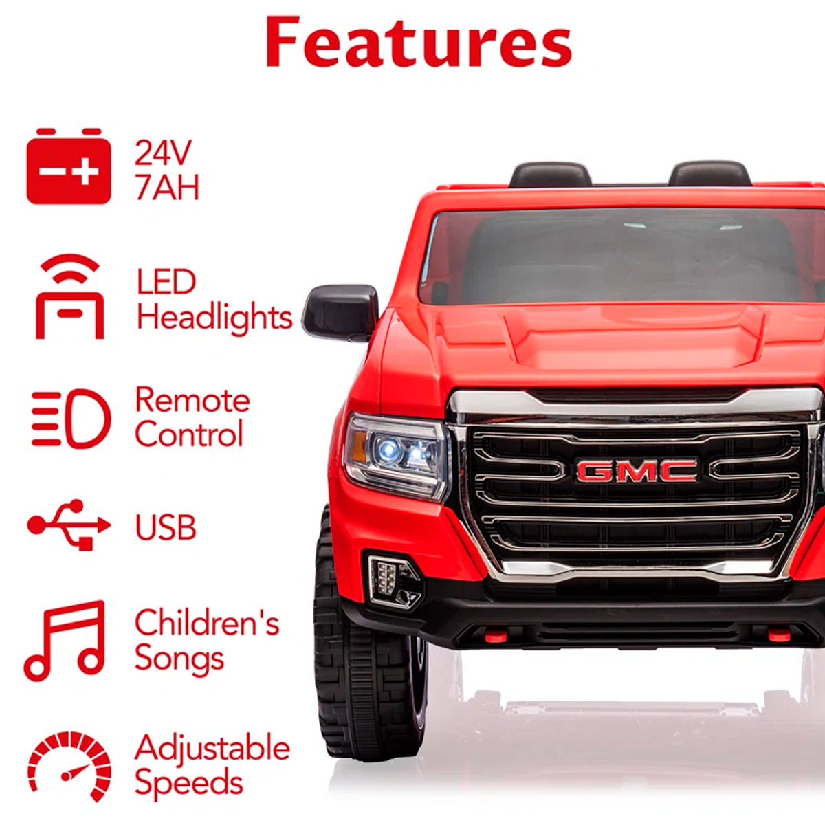 Foto 8 pulgar | Montable Eléctrico GMC Canyon Rojo