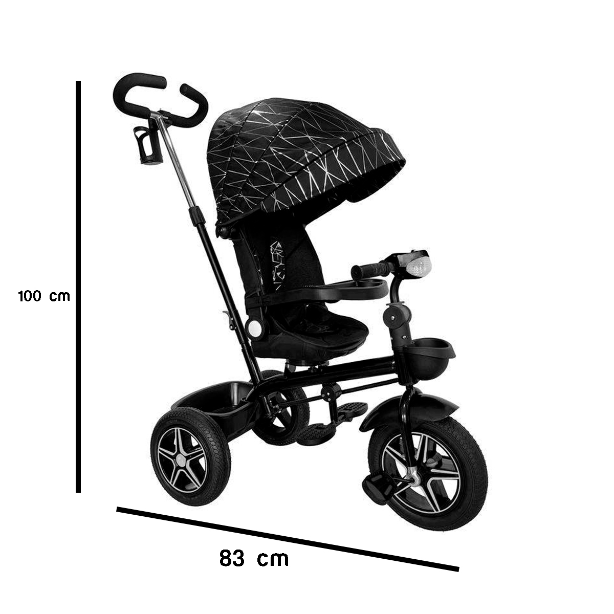 Foto 9 pulgar | Triciclo con Asiento Reclinable Negro