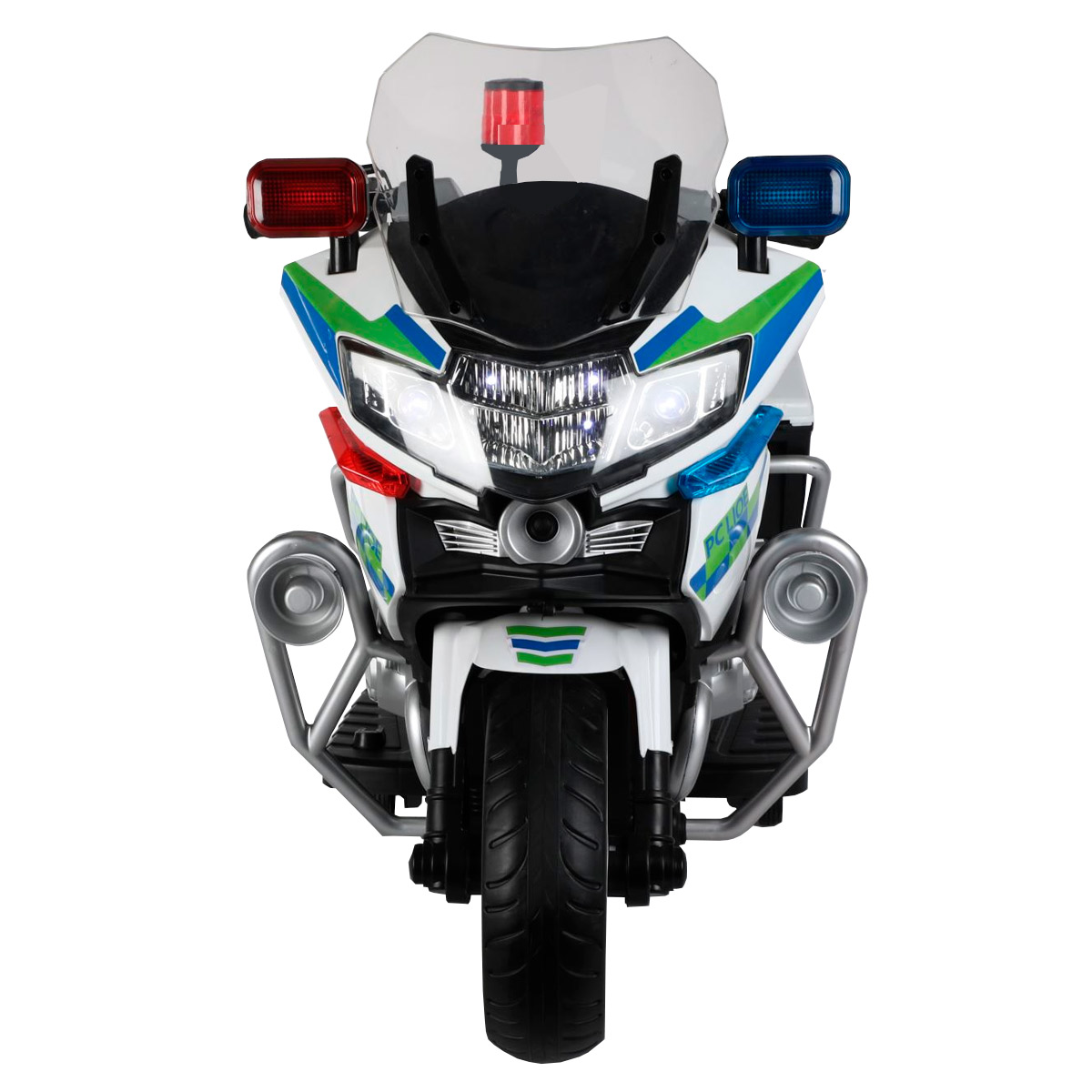 Foto 4 pulgar | Montable Eléctrico Moto Patrulla Blanco