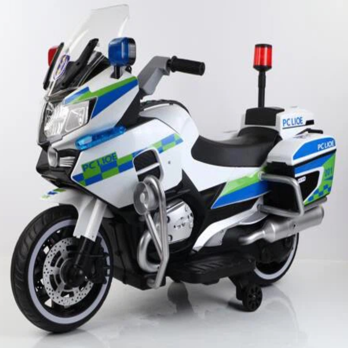 Foto 6 pulgar | Montable Eléctrico Moto Patrulla Blanco