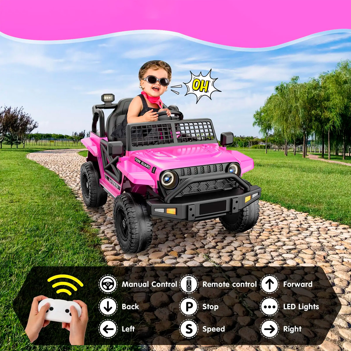 Foto 3 pulgar | Montable Eléctrico 4x4 Rosa con Luces y Música