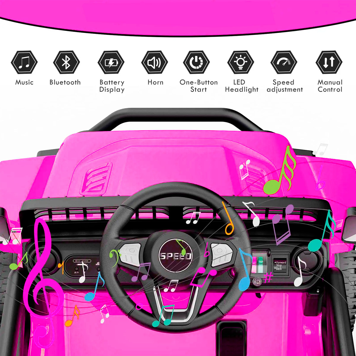 Foto 6 pulgar | Montable Eléctrico 4x4 Rosa con Luces y Música