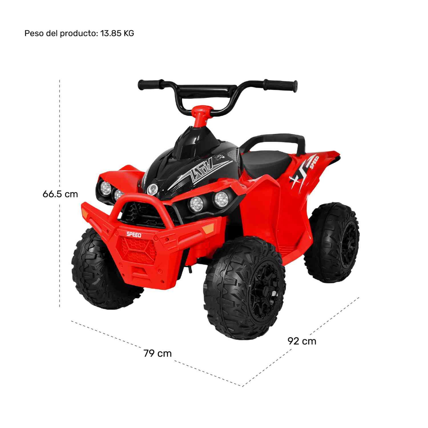 Foto 7 | Montable Cuatrimoto Eléctrica 2 Velocidades 4.3 Km/h 12v Rojo