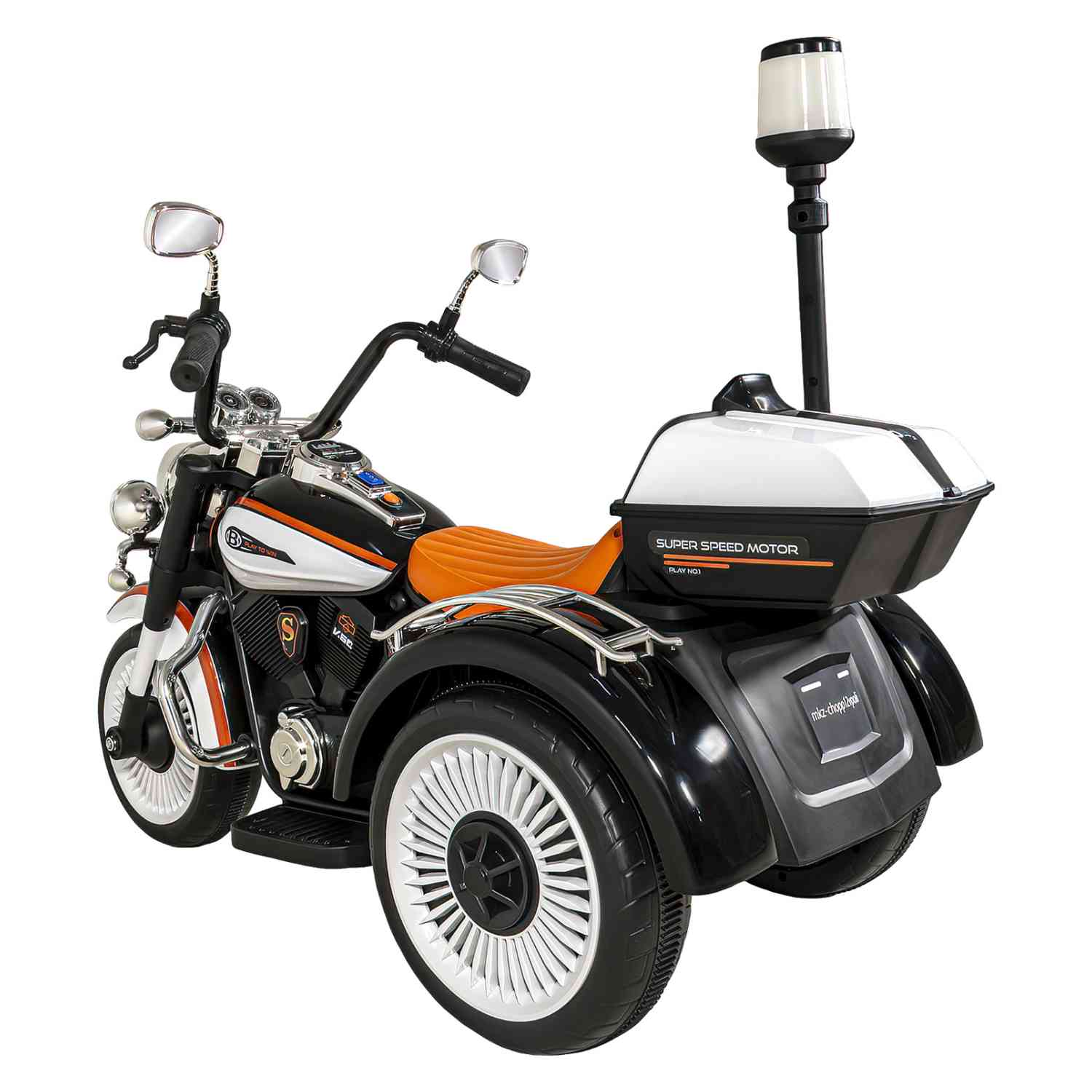 Foto 4 pulgar | Motocicleta Montable Chopper Niños Policia Bluetooth Usb