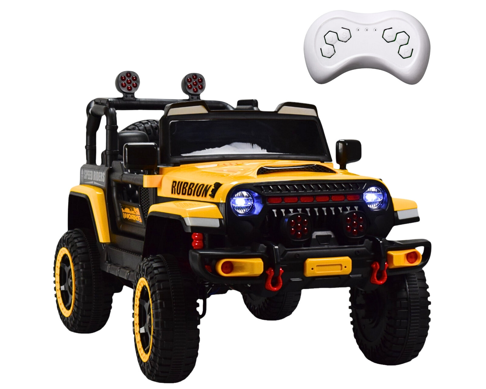 Foto 2 pulgar | Montable Electrico Camioneta Para Niños Control Remoto Luz 12v - Amarillo