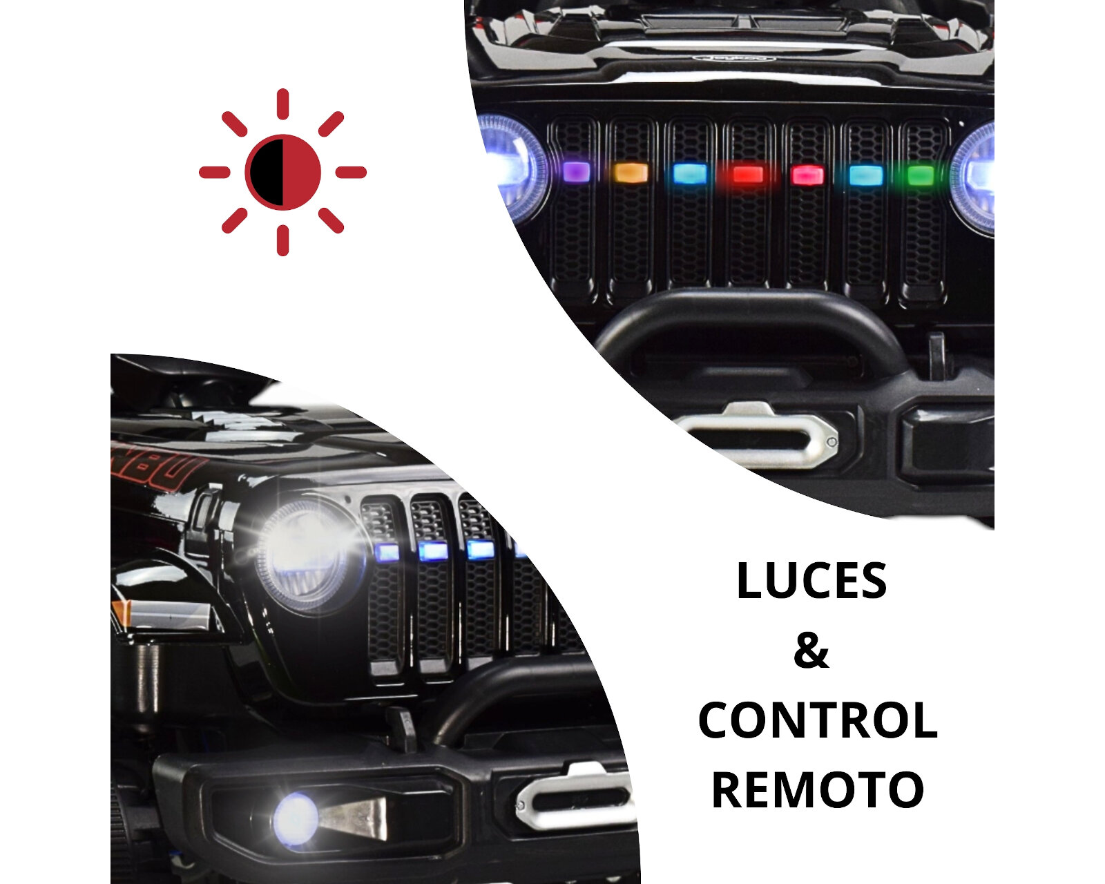 Foto 3 pulgar | Montable Electrico Camioneta 4x4 Control Remoto Luz Led 12v - Negro