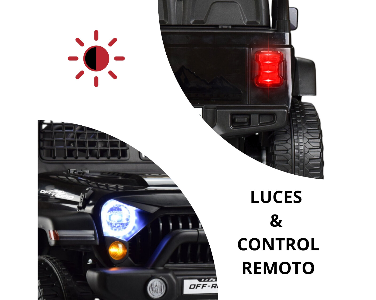 Foto 3 pulgar | Montable Electrico Para Niños Camioneta Control Remoto 12v - Negro