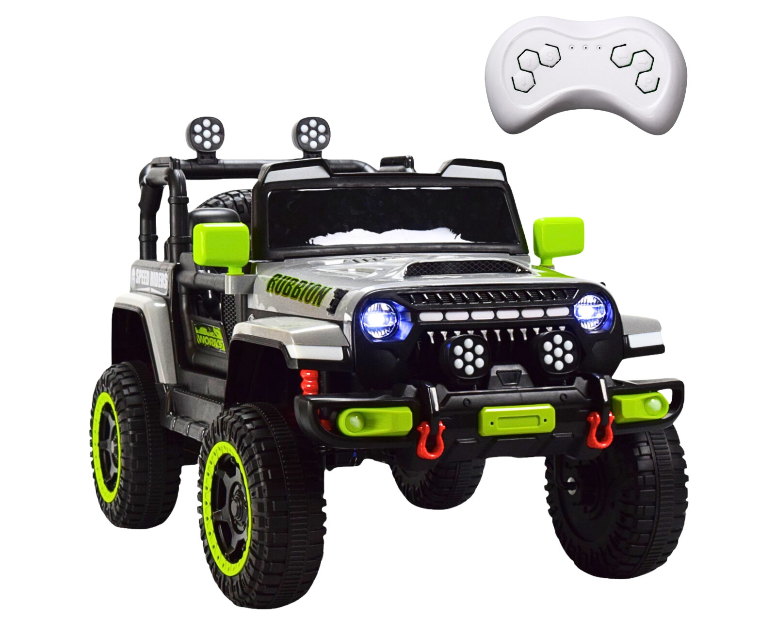 Foto 2 pulgar | Montable Electrico Camioneta Para Niños Control Remoto Luz 12v - Gris