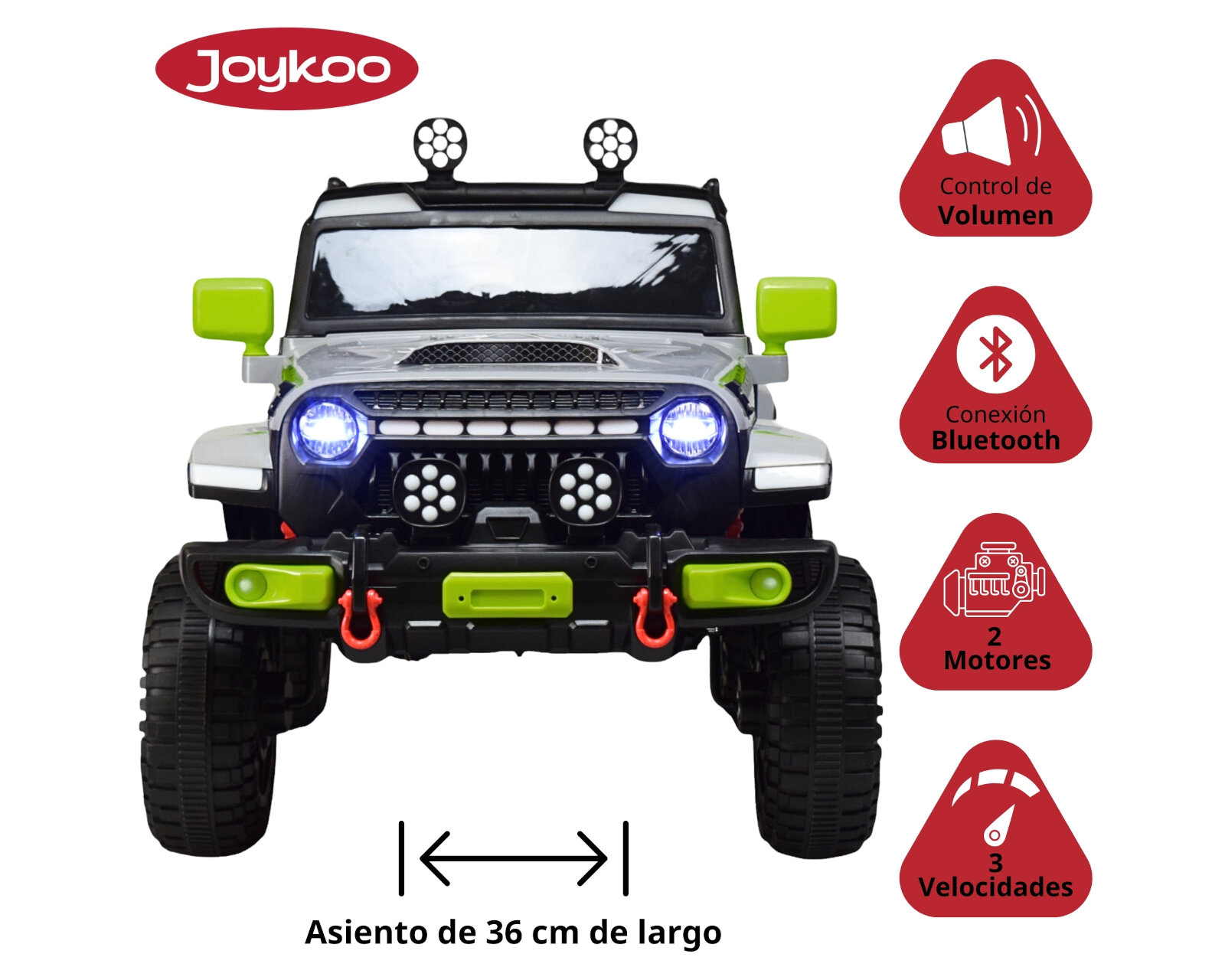 Foto 4 pulgar | Montable Electrico Camioneta Para Niños Control Remoto Luz 12v - Gris