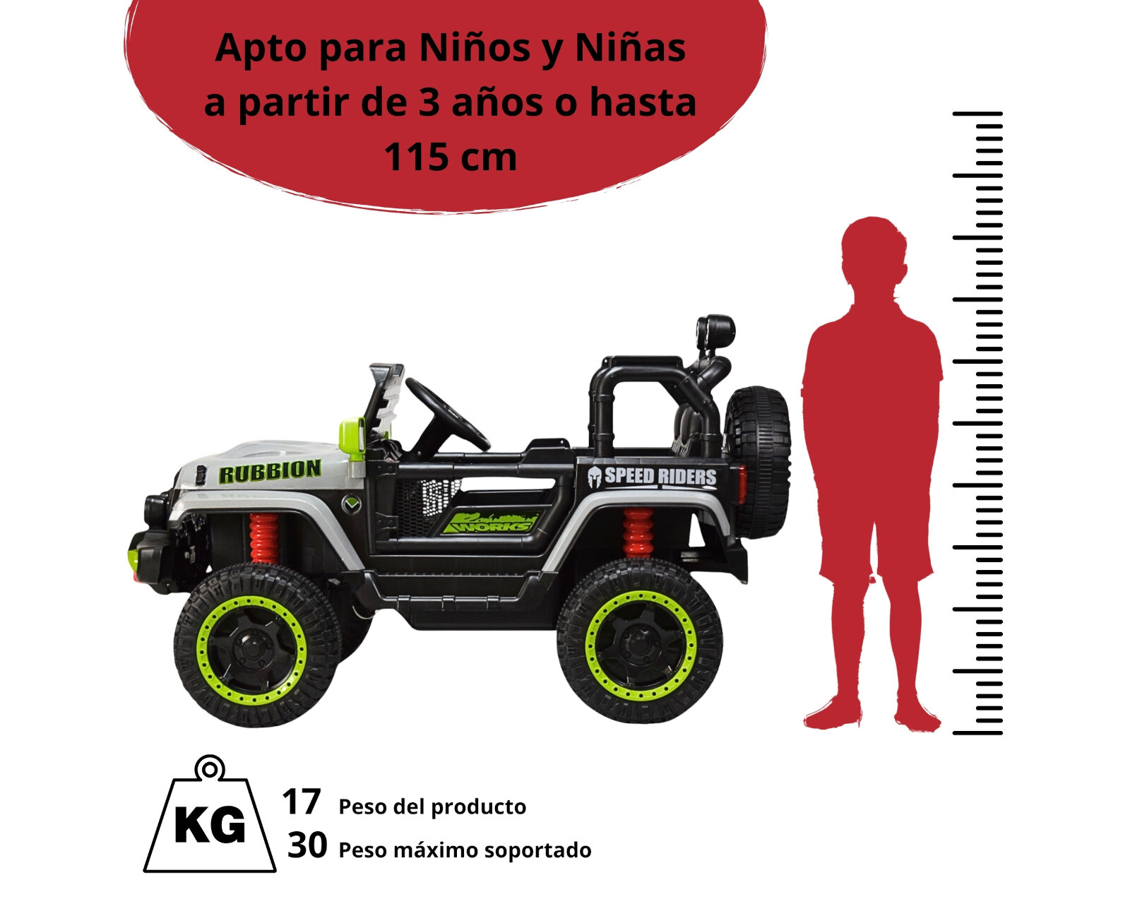 Foto 6 pulgar | Montable Electrico Camioneta Para Niños Control Remoto Luz 12v - Gris