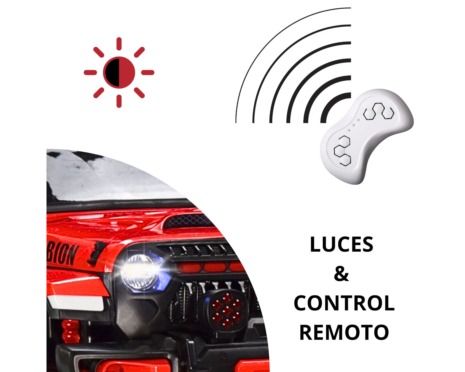 Foto 3 pulgar | Montable Electrico Camioneta Para Niños Control Remoto Luz 12v - Rojo