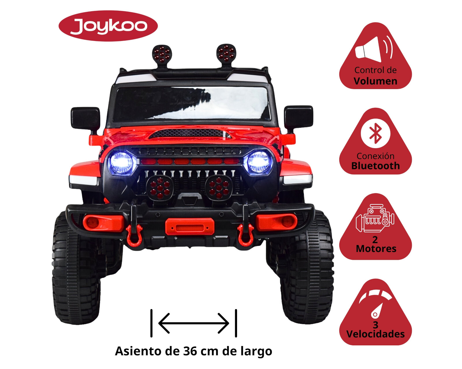 Foto 4 pulgar | Montable Electrico Camioneta Para Niños Control Remoto Luz 12v - Rojo