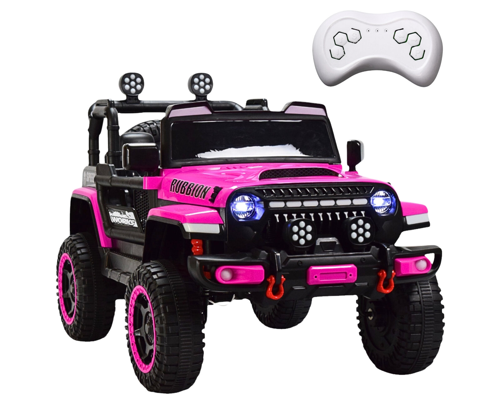 Foto 2 pulgar | Montable Electrico Camioneta Para Niños Control Remoto Luz 12v - Rosa