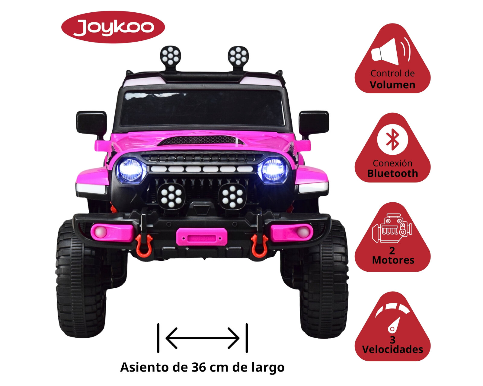Foto 4 pulgar | Montable Electrico Camioneta Para Niños Control Remoto Luz 12v - Rosa