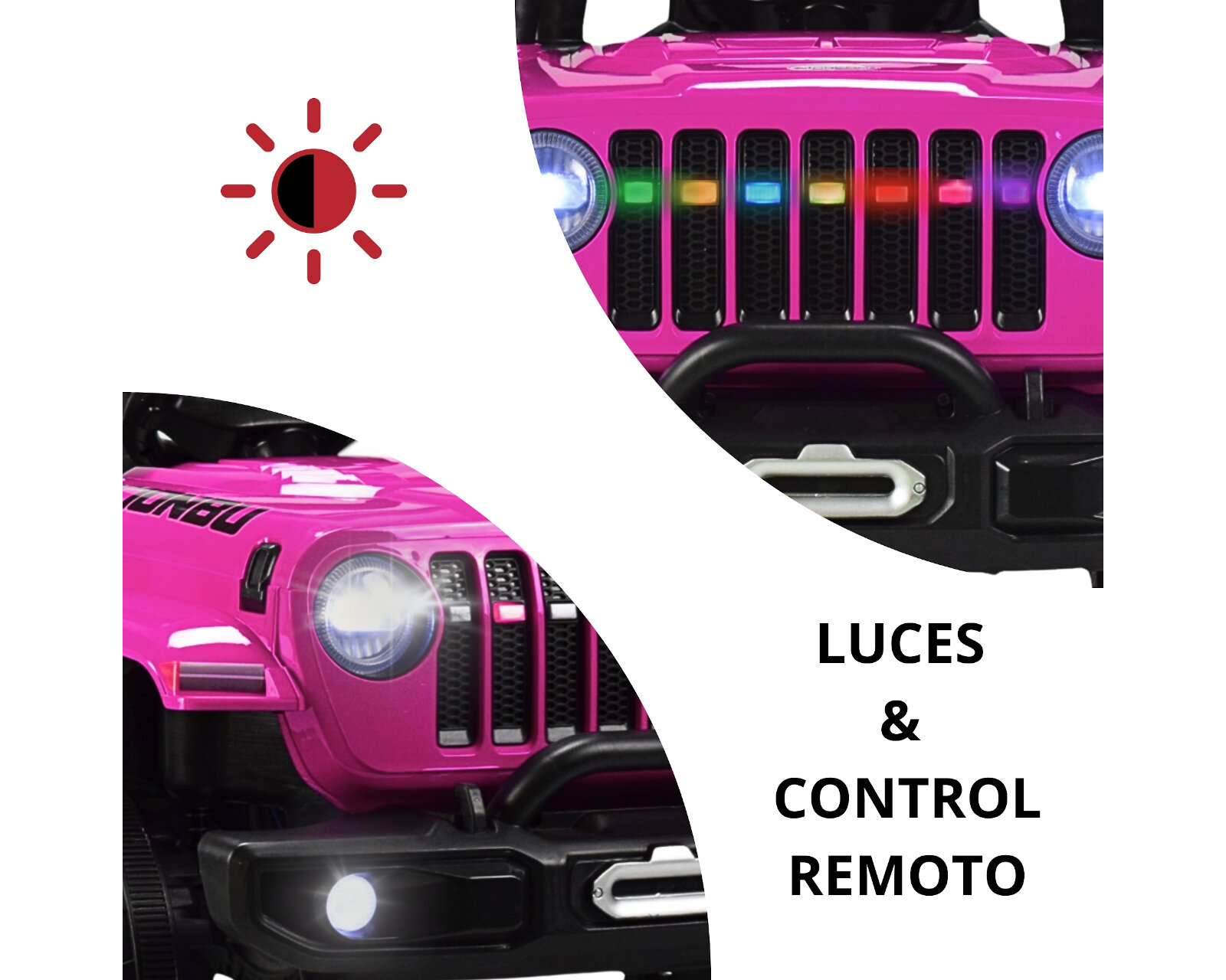 Foto 3 pulgar | Montable Electrico Camioneta 4x4 Control Remoto Luz Led 12v - Rosa
