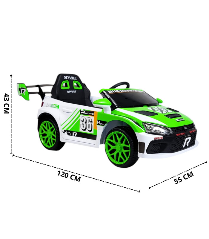 Foto 5 pulgar | Montable Eléctrico para Niños Rally Con Control Remoto Sonido Bluetooth Luz Led 12v - Verde