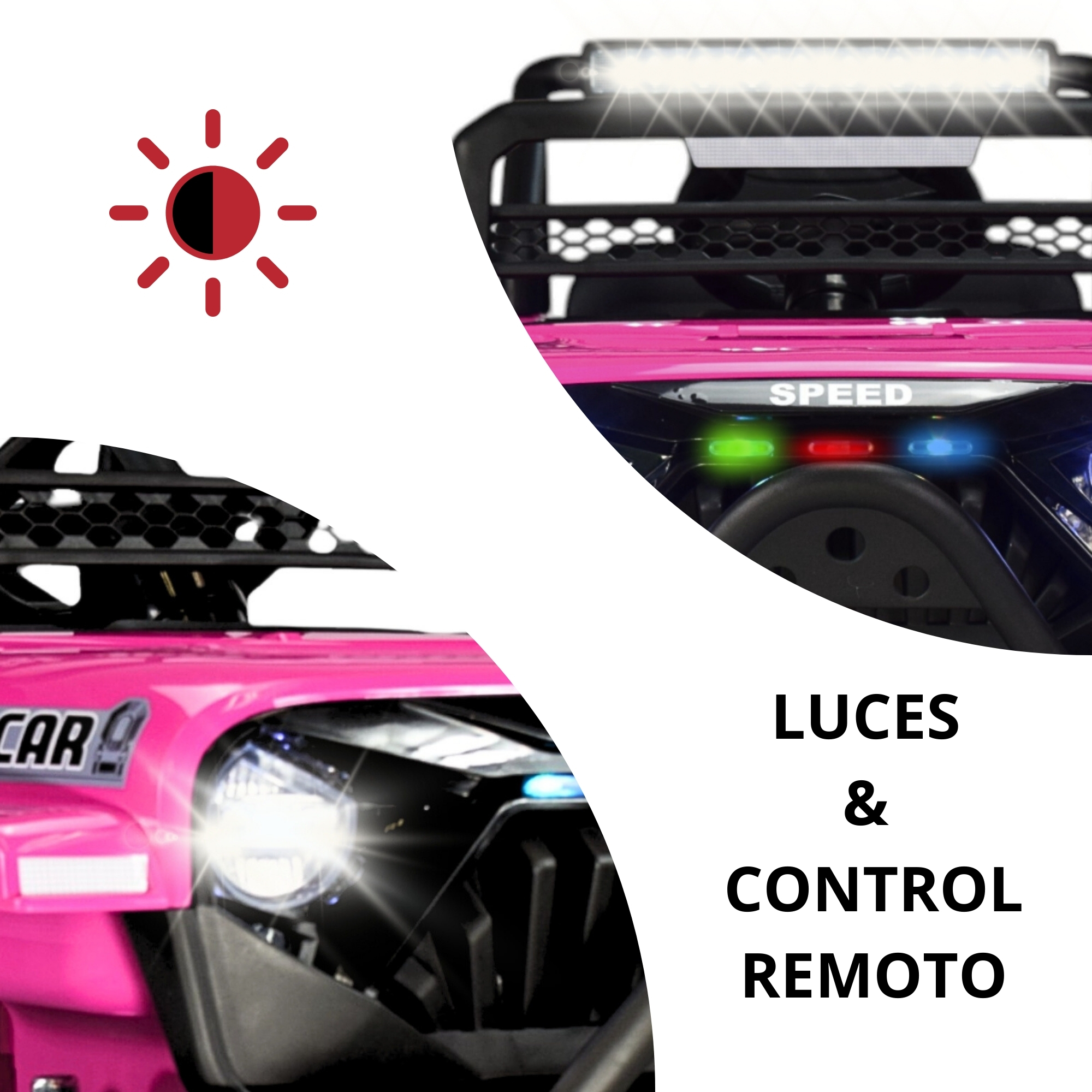 Foto 3 pulgar | Camioneta Montable Electrica 93 Cm Para Niños Control Remoto 12v - Rosa