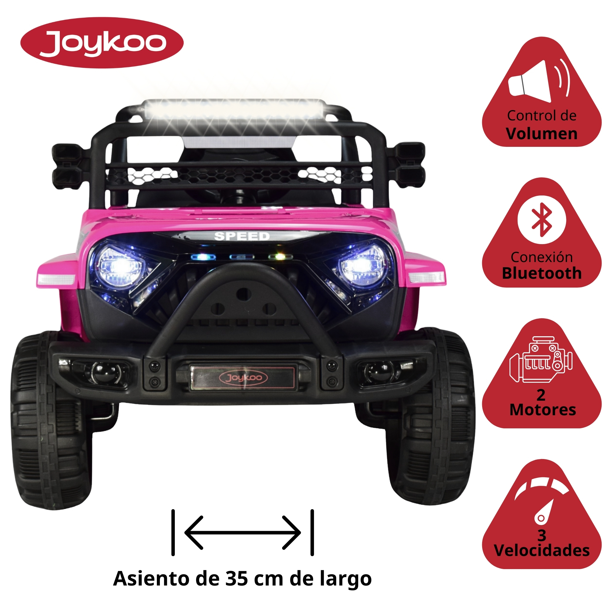 Foto 4 pulgar | Camioneta Montable Electrica 93 Cm Para Niños Control Remoto 12v - Rosa
