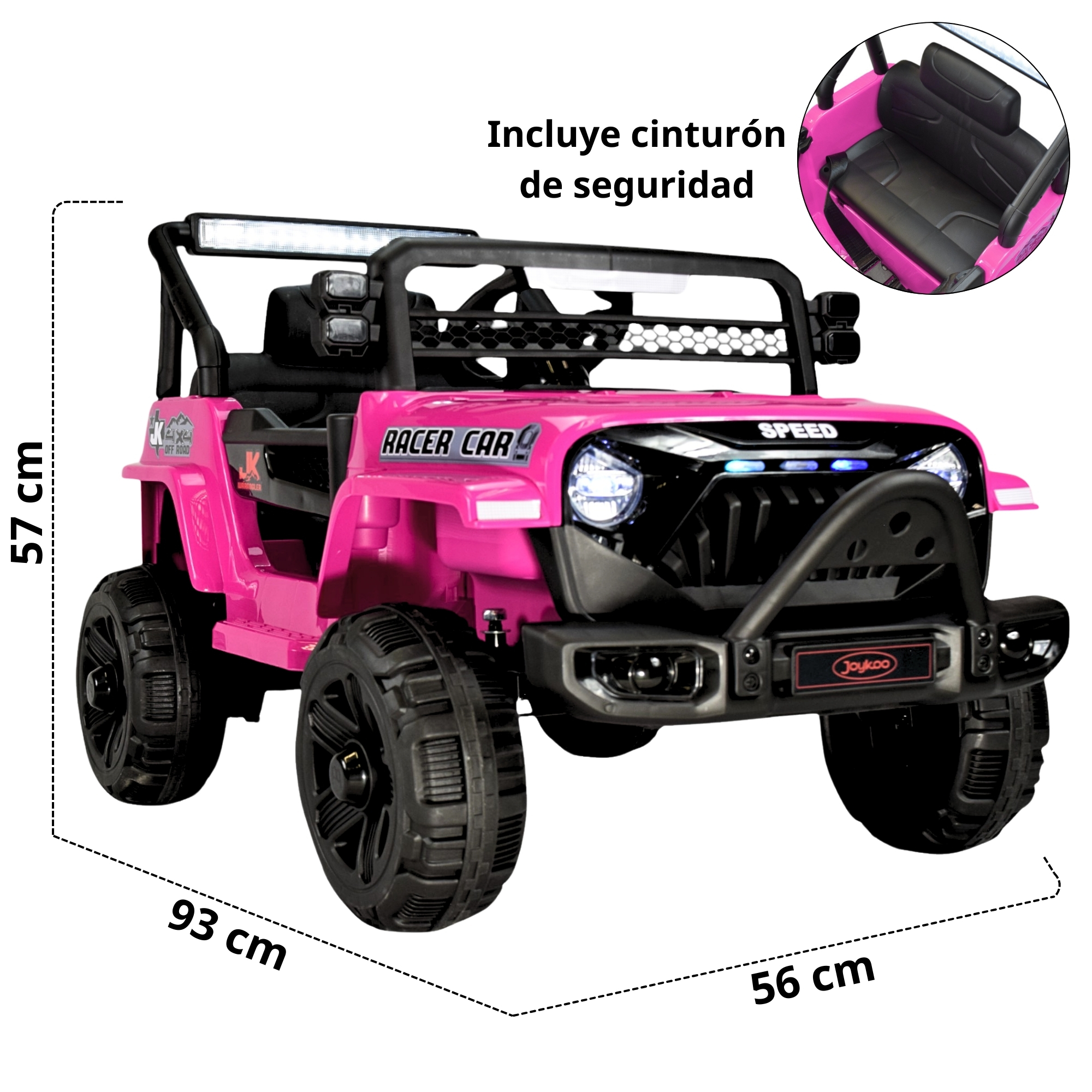 Foto 5 | Camioneta Montable Electrica 93 Cm Para Niños Control Remoto 12v - Rosa