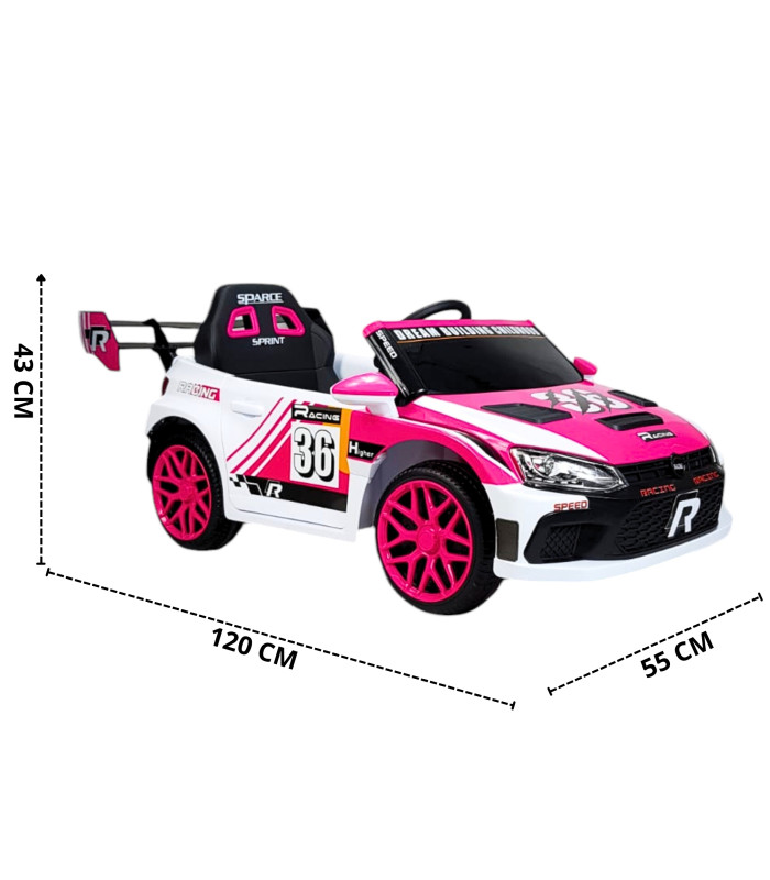 Foto 6 pulgar | Montable Eléctrico Para Niños Rally Con Control Remoto Sonido Bluetooth Luz Led 12v - Rosa