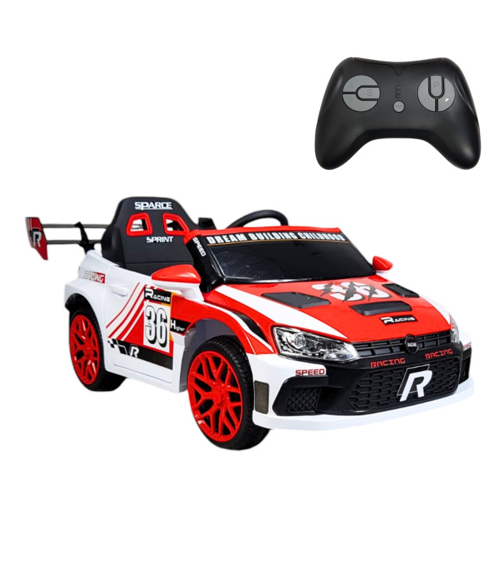 Foto 2 pulgar | Montable Eléctrico para Niños Rally Con Control Remoto Sonido Bluetooth Luz Led 12V - Rojo