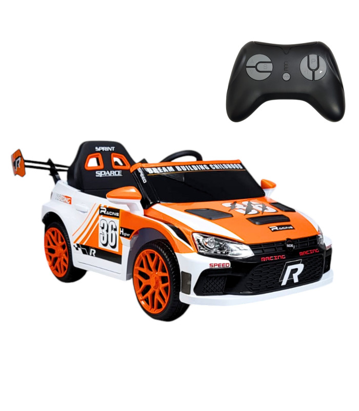 Montable Eléctrico para Niños Rally Con Control Remoto Sonido Bluetooth Luz Led 12v - Naranja