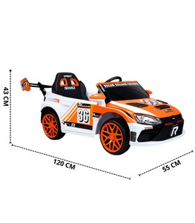 Foto 4 | Montable Eléctrico para Niños Rally Con Control Remoto Sonido Bluetooth Luz Led 12v - Naranja