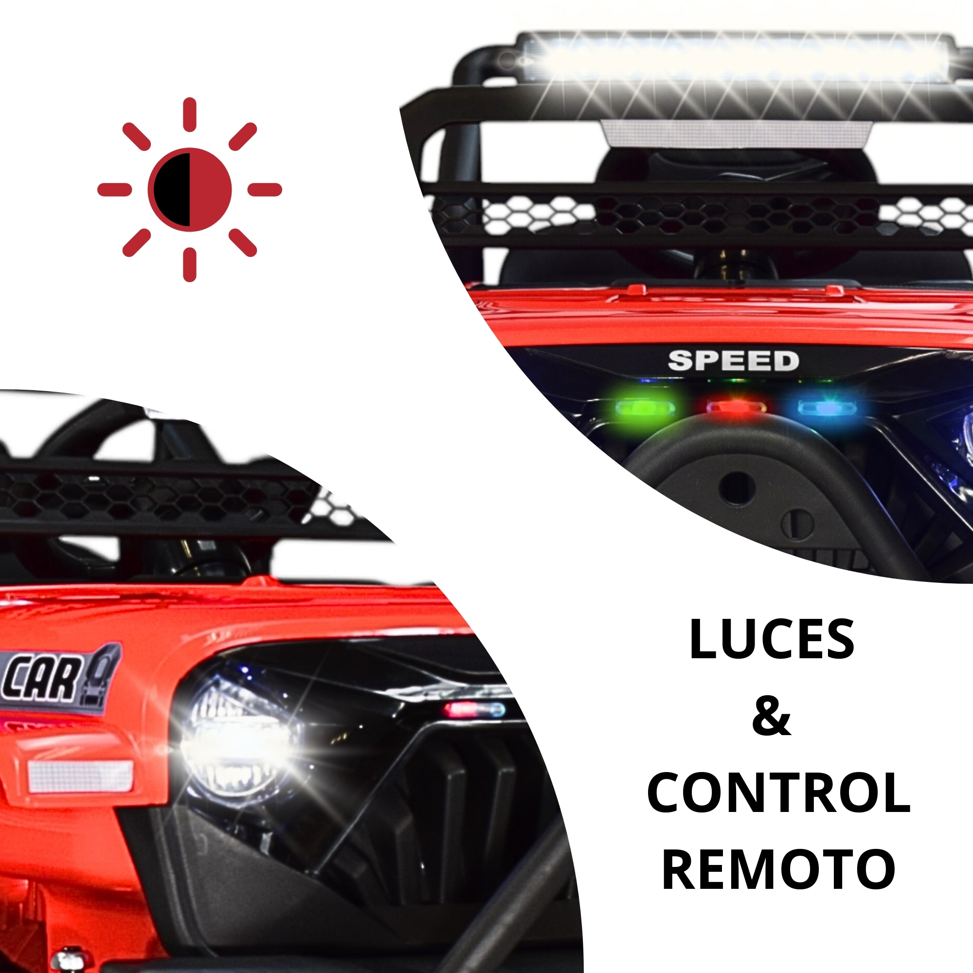Foto 2 | Camioneta Montable Electrica 93 Cm Para Niños Control Remoto 12v - Rojo
