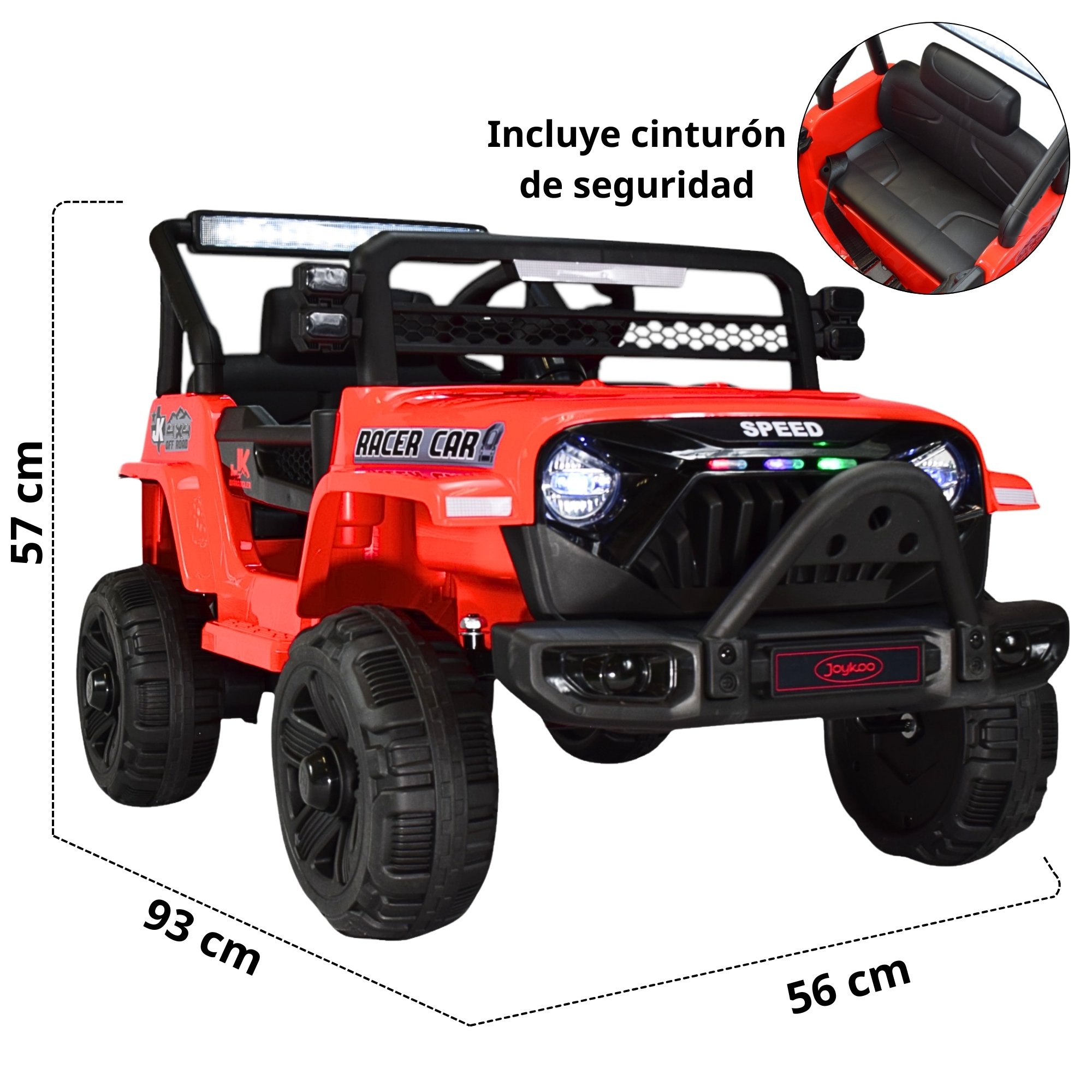 Foto 6 pulgar | Camioneta Montable Electrica 93 Cm Para Niños Control Remoto 12v - Rojo