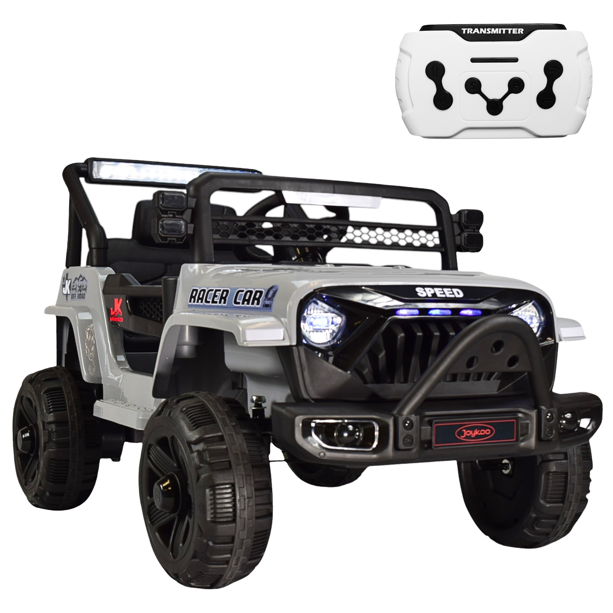 Camioneta Montable Electrica 93 Cm Para Niños Control Remoto 12v - Gris