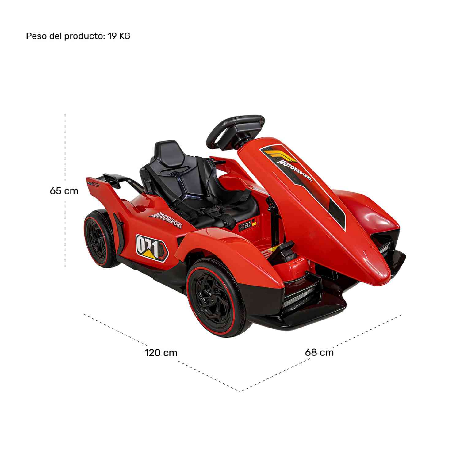 Foto 6 | Montable Electrico Go Kart F1 12v Niños Luz Led Música Usb