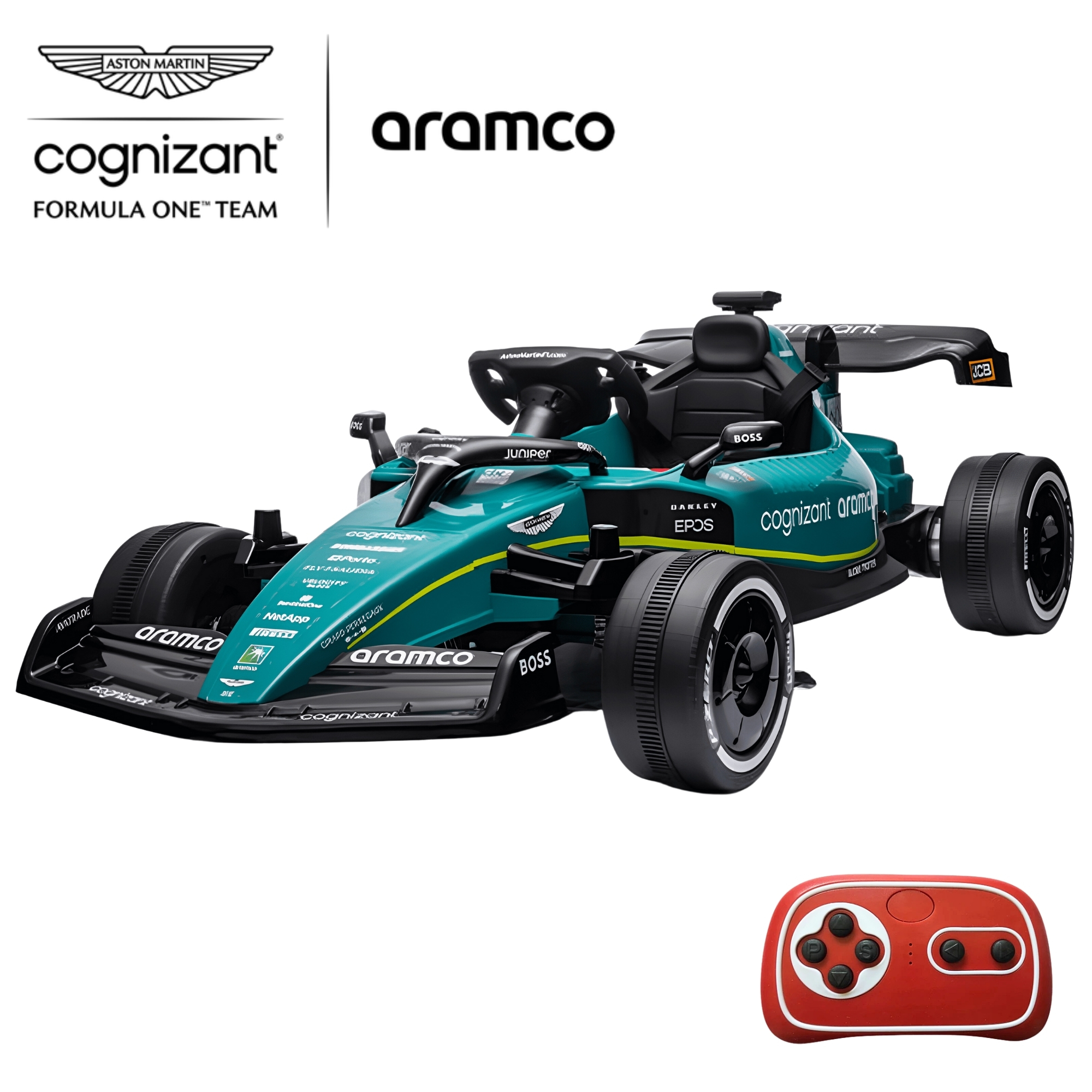 Carro De Carreras Para Niños Electrico Formula 1 Aston Martin Control Remoto 12v Conexión Bluetooth, Usb Luz Y Sonido