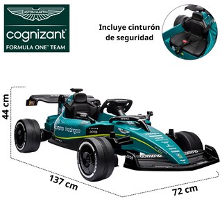 Foto 5 | Carro De Carreras Para Niños Electrico Formula 1 Aston Martin Control Remoto 12v Conexión Bluetooth, Usb Luz Y Sonido