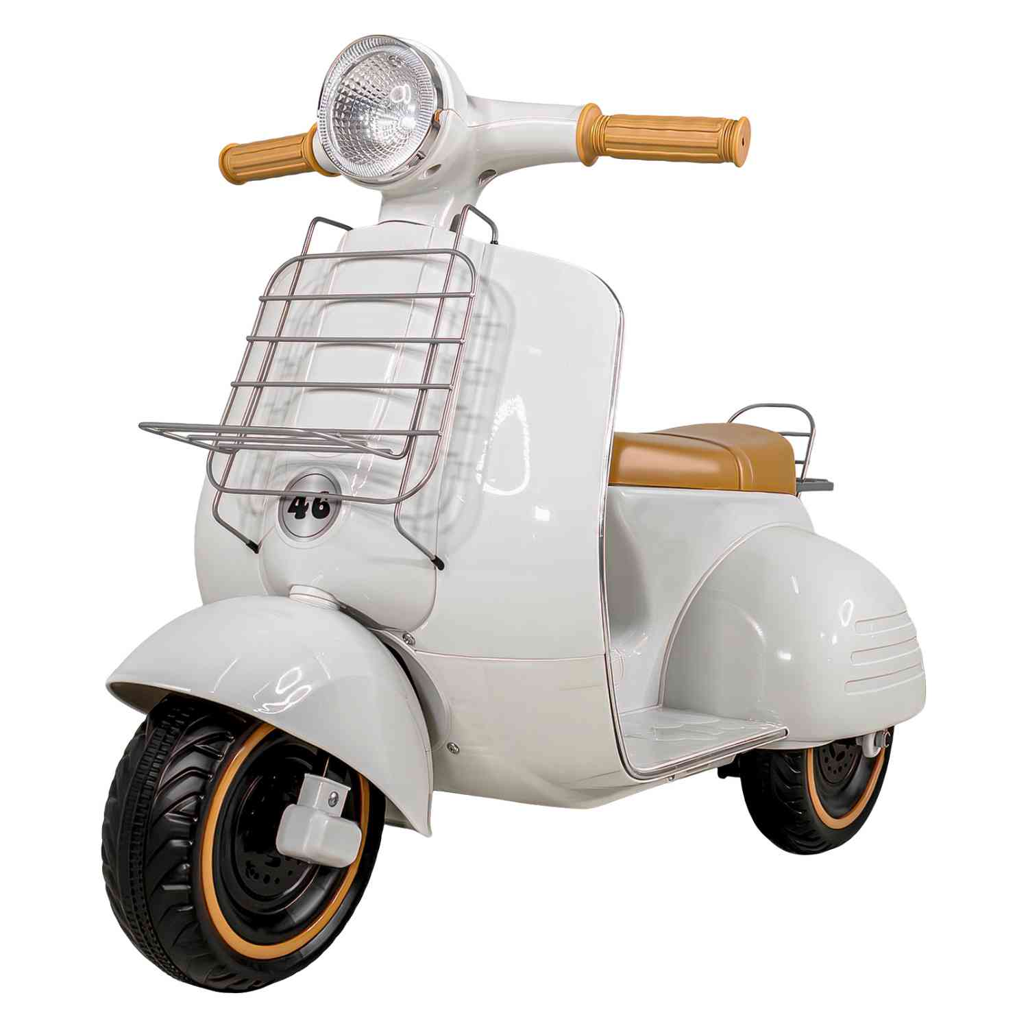 Motocicleta Montable Vintage Motoneta 12 V Luz Led Blanco