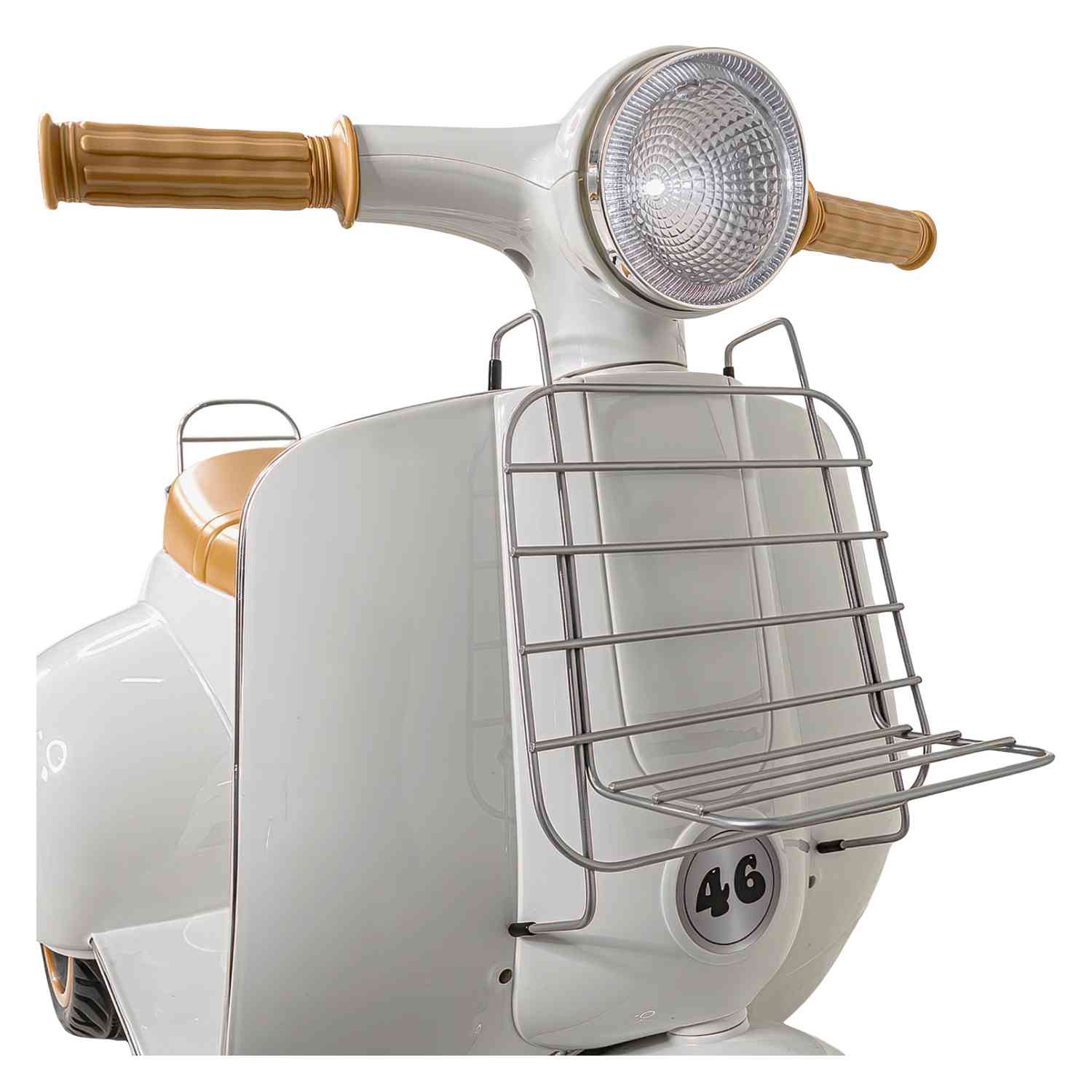 Foto 5 pulgar | Motocicleta Montable Vintage Motoneta 12 V Luz Led Blanco