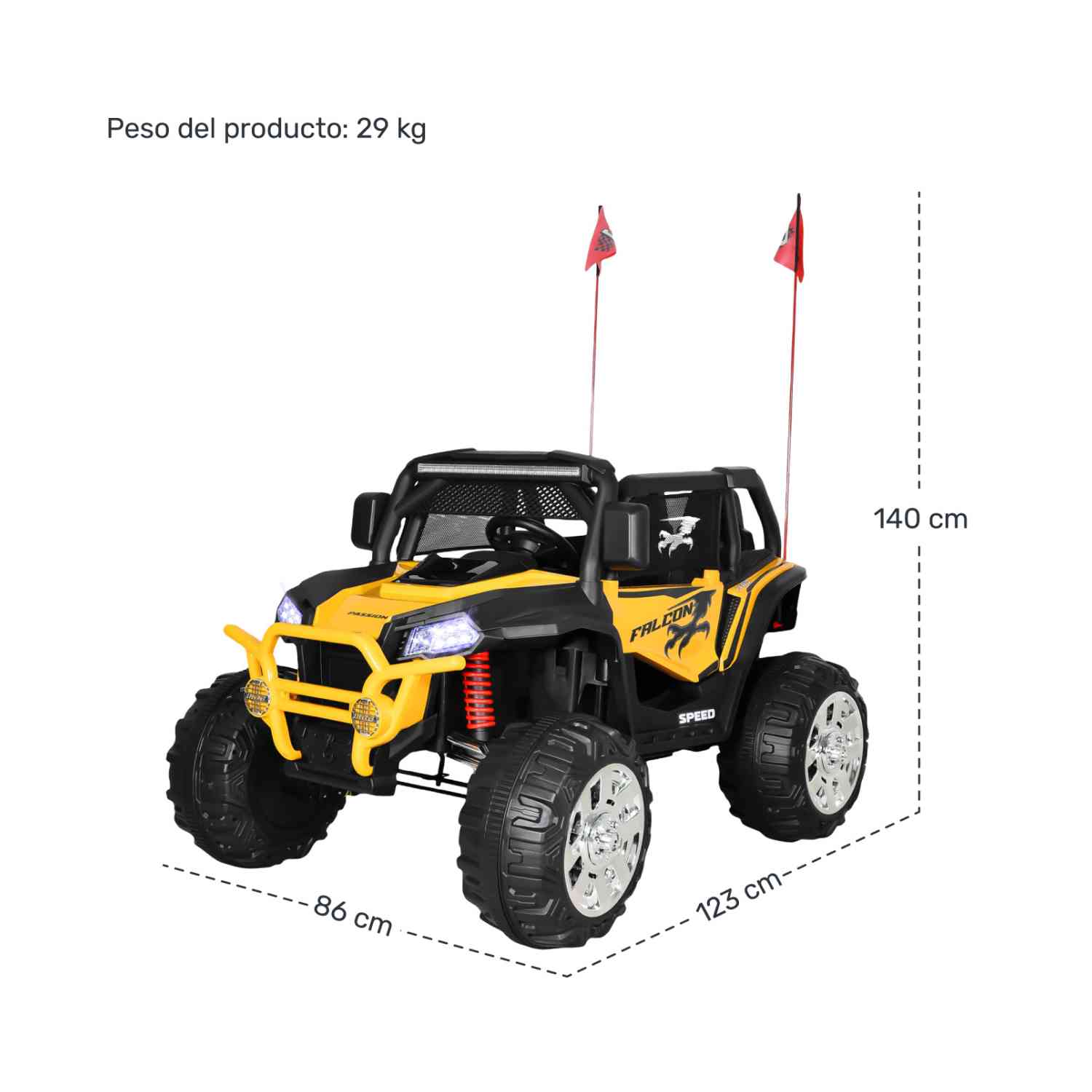 Foto 5 | Carrito Montable Eléctrico Buggy Para Niños Juguete Amarillo