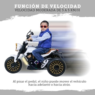 Foto 2 | Montable Eléctrico Guevara Sports Blanco Motocicleta Con Música Para Niños