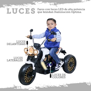 Foto 4 | Montable Eléctrico Guevara Sports Blanco Motocicleta Con Música Para Niños