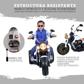 Foto 6 | Montable Eléctrico Guevara Sports Blanco Motocicleta Con Música Para Niños