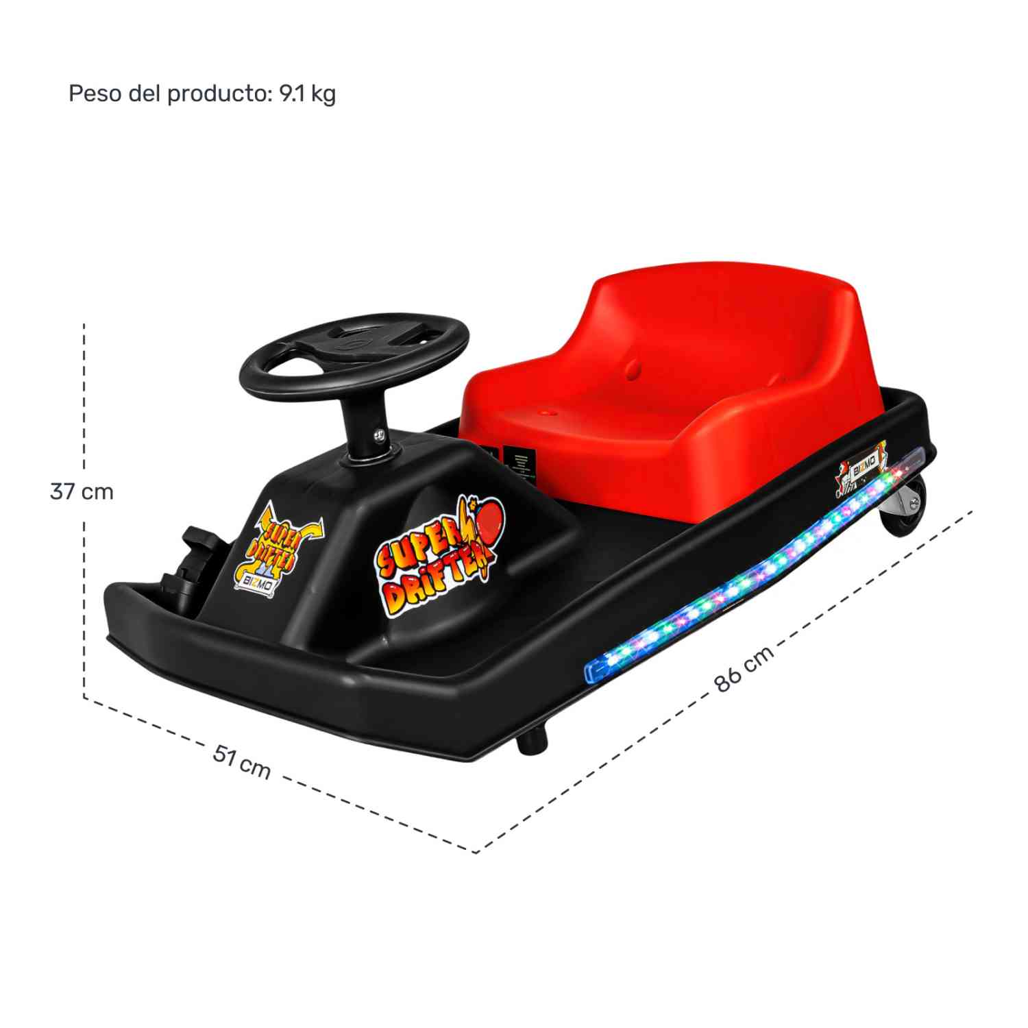 Foto 8 pulgar | Go Kart Montable Electrico Drift 36v 3 Velocidades 250w E-be