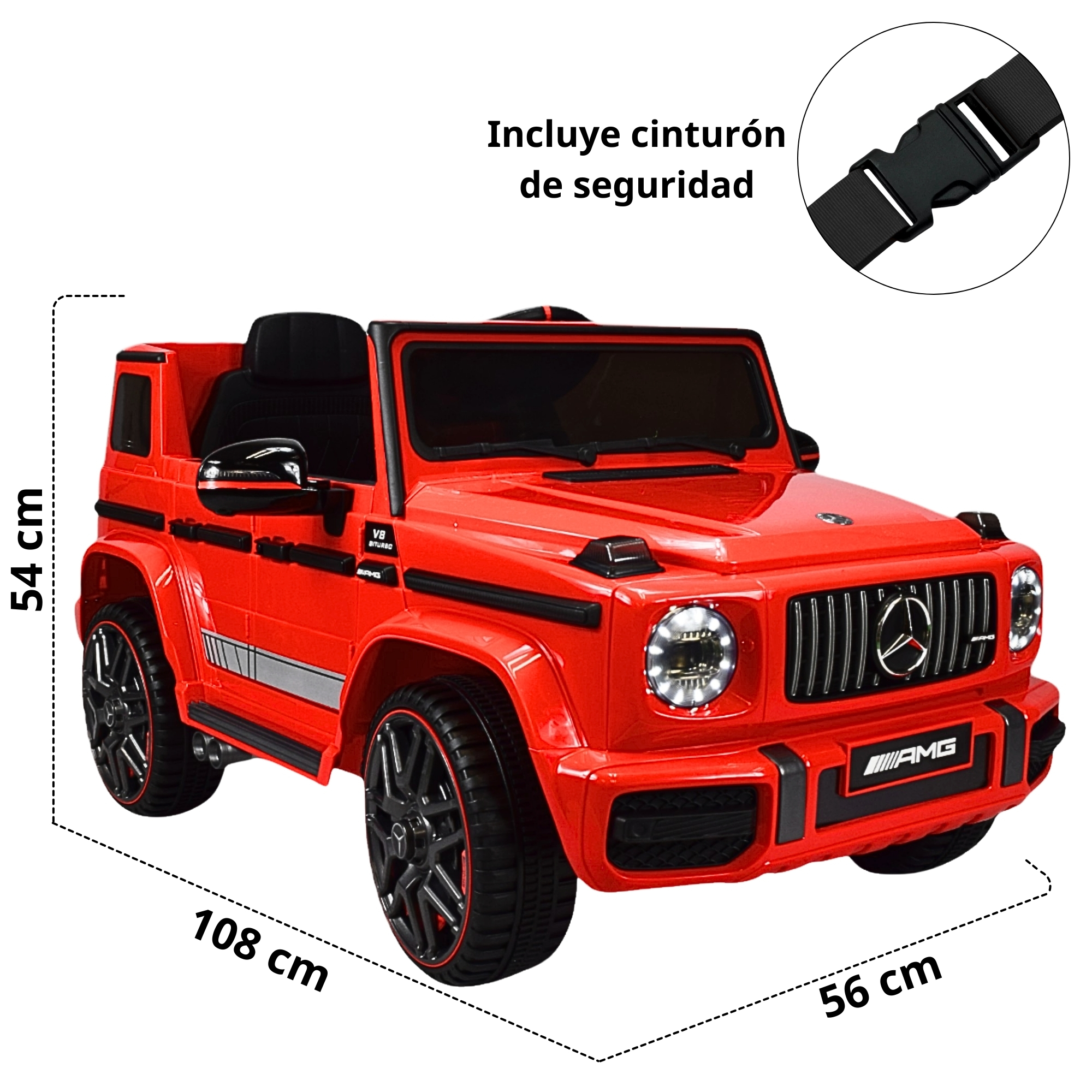 Foto 7 pulgar | Montable Eléctrico de Camioneta Mercedes-Menz Control Remoto 12v - Rojo