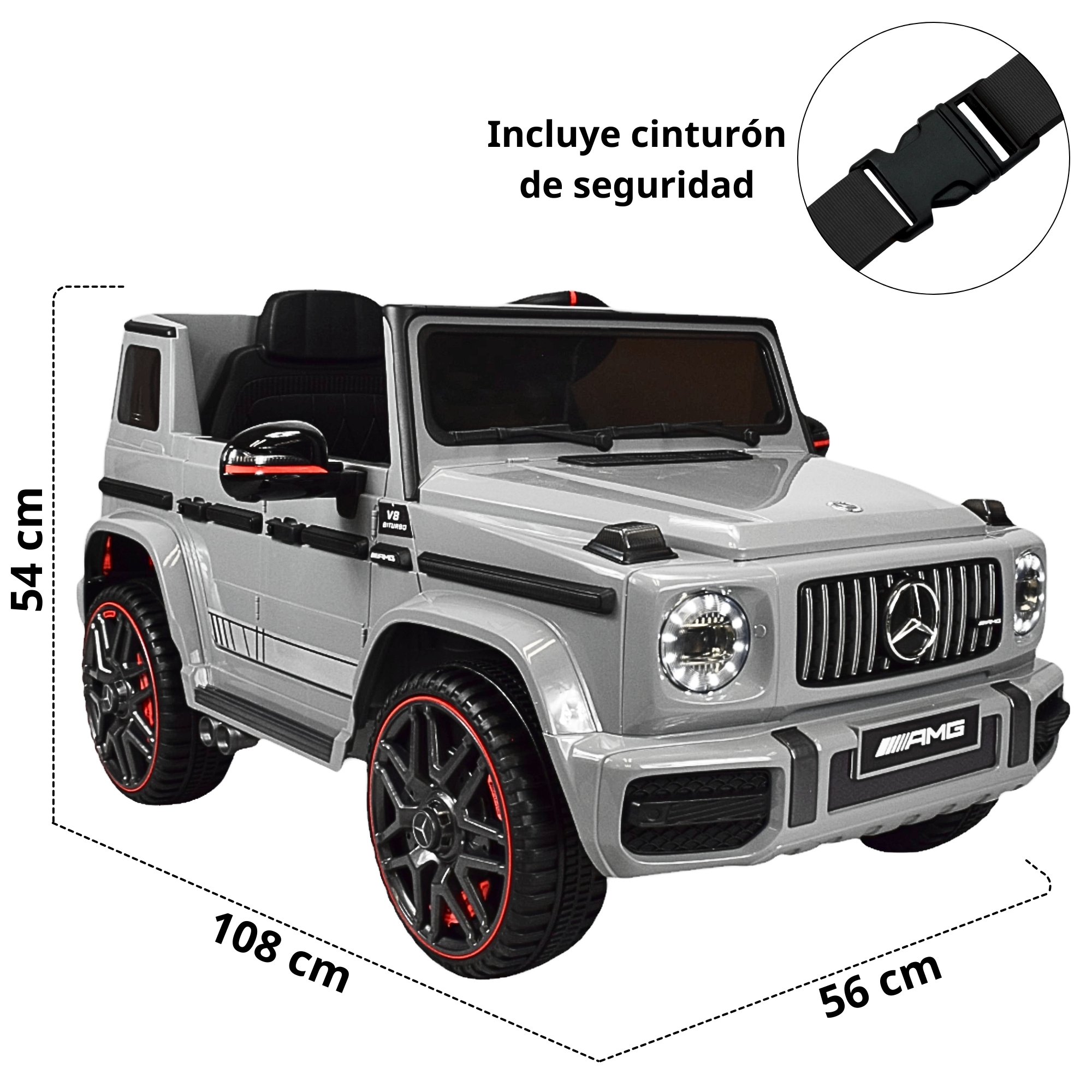 Foto 7 pulgar | Camioneta Mercedes-benz Montable Electrico Control Remoto 12v  - Gris